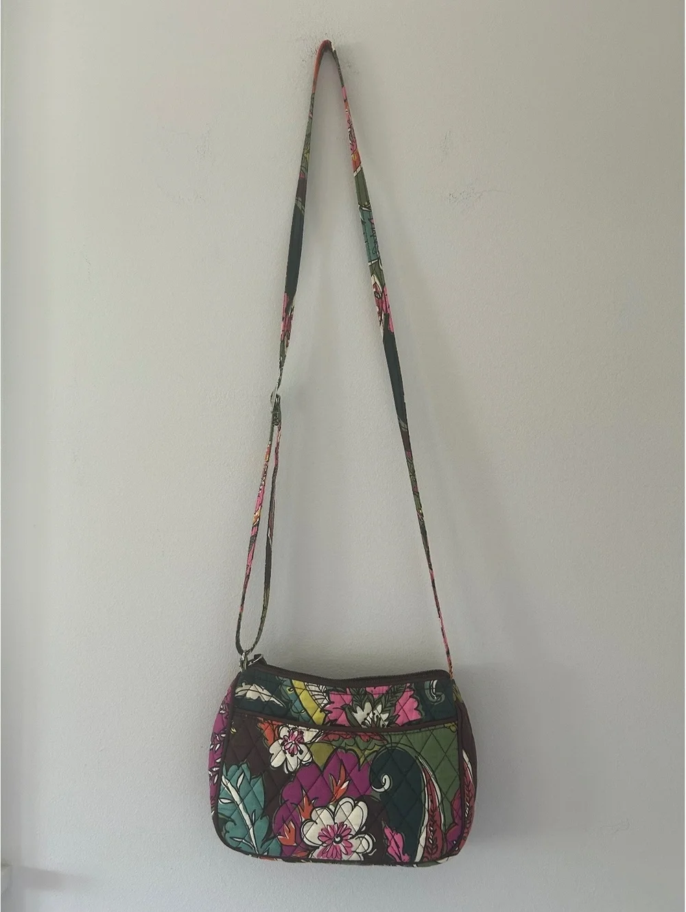 Vera Bradley Dark Floral Print Crossbody Purse